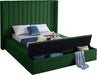 Meridian Furniture - Kiki Green Velvet Upholstered Full Bed (3 Boxes) - KikiGreen-F - GreatFurnitureDeal