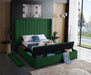 Meridian Furniture - Kiki Green Velvet Upholstered Full Bed (3 Boxes) - KikiGreen-F - GreatFurnitureDeal