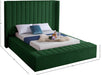 Meridian Furniture - Kiki Green Velvet Upholstered Full Bed (3 Boxes) - KikiGreen-F - GreatFurnitureDeal