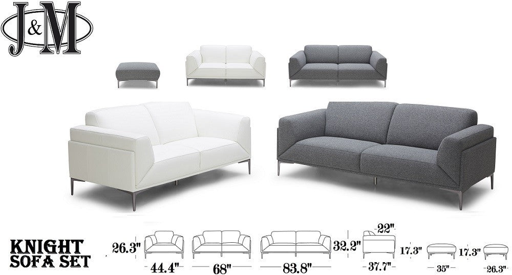 J&M Furniture - Knight Black 2 Piece Sofa Set - 182491-SC-BLK
