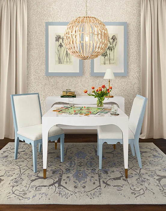 Worlds Away - Laverne Two Tier Tapered Leg Console With Antique Brass Foot Caps In White Lacquer - LAVERNE WH
