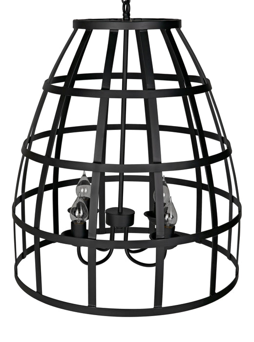 NOIR Furniture - Birdcage Pendant 305, Black Metal - LAMP305MTB