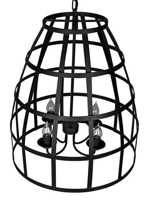 NOIR Furniture - Birdcage Pendant 305, Black Metal - LAMP305MTB