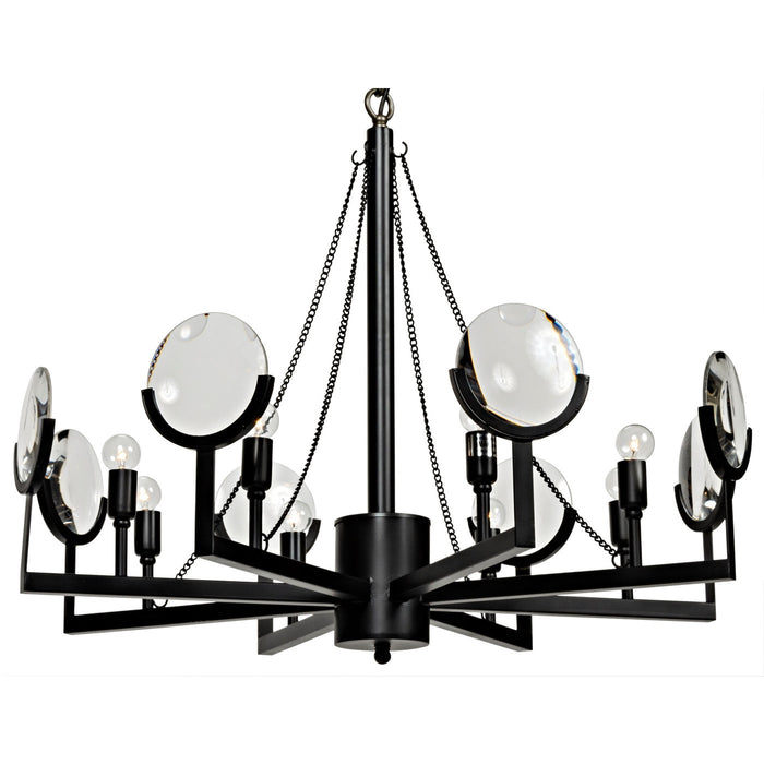 Noir Furniture - Pia Pendant, Black Steel - LAMP490MTB