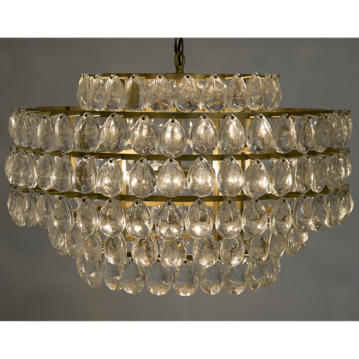 NOIR Furniture - Linden Chandelier, Antique Brass, Metal and Crystal - LAMP599MB - GreatFurnitureDeal