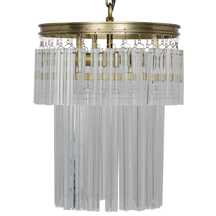 Noir Furniture - Toby Chandelier, Antique Brass and Crystal - LAMP602MB