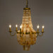 Noir Furniture - Bijou Chandelier, Antique Brass, Metal and Shells - LAMP619MB - GreatFurnitureDeal