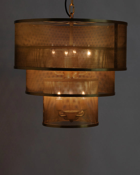 NOIR Furniture - Arena Pendant, Antique Brass - LAMP646MB