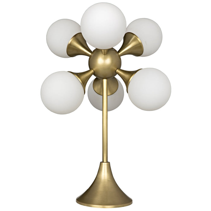 Noir Furniture - Globular Table Lamp, Metal with Brass Finish - LAMP692MB