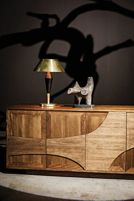 NOIR Furniture - Blau Table Lamp, Brass with Black Metal Detail - LAMP751MTB-MB