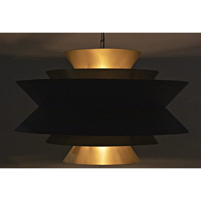 Noir Furniture - Arion Pendant in Matte Black and Antique Brass - LAMP776MB - GreatFurnitureDeal