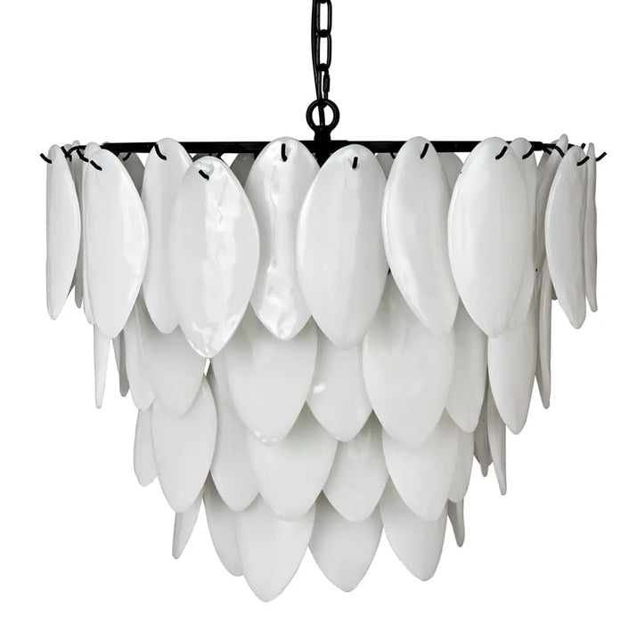 Noir Furniture - Lotus Chandelier Large in Matte Black - LAMP780MTB - GreatFurnitureDeal