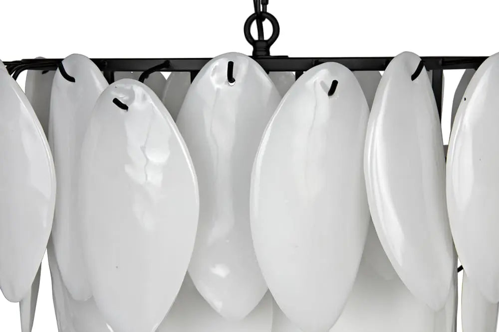 Noir Furniture - Lotus Chandelier Large in Matte Black - LAMP780MTB - GreatFurnitureDeal