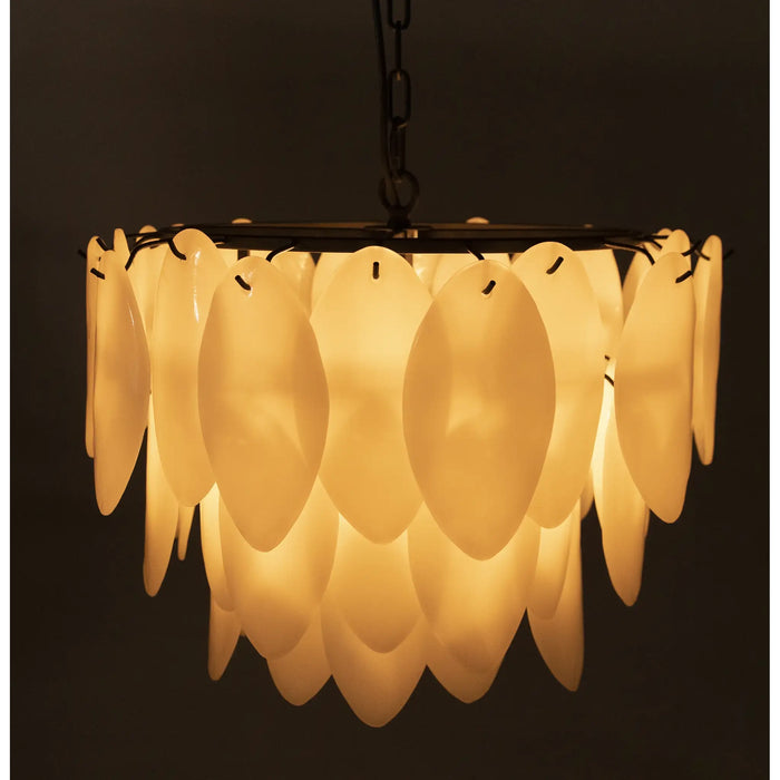 Noir Furniture - Lotus Chandelier Medium in Matte Black - LAMP781MTB - GreatFurnitureDeal
