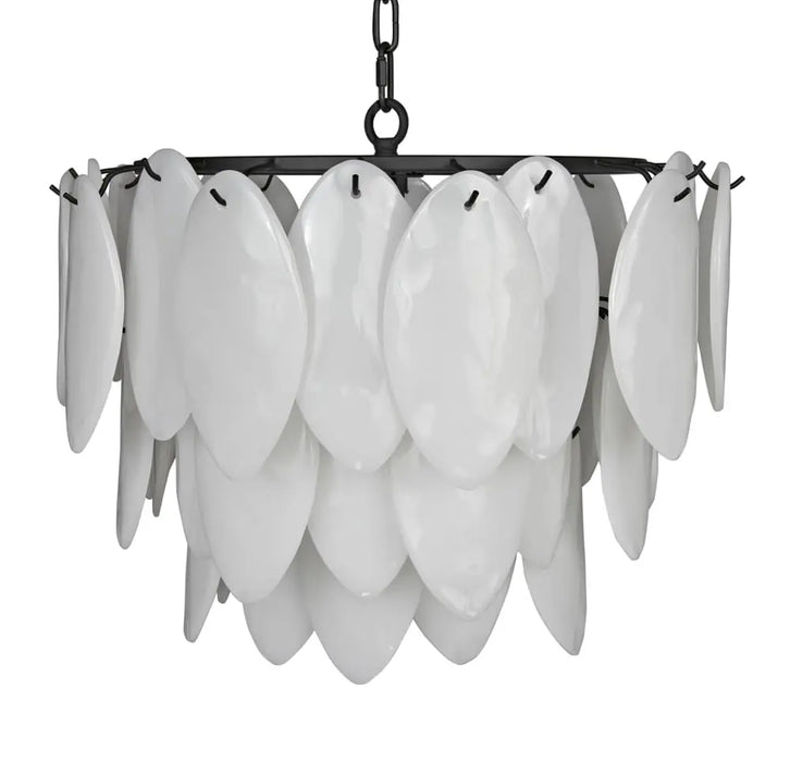 Noir Furniture - Lotus Chandelier Medium in Matte Black - LAMP781MTB - GreatFurnitureDeal