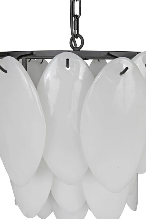 Noir Furniture - Lotus Chandelier Medium in Matte Black - LAMP781MTB - GreatFurnitureDeal