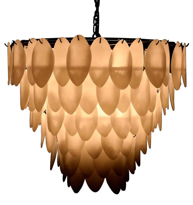 Noir Furniture - Lotus Chandelier Medium in Matte Black - LAMP782MTB - GreatFurnitureDeal