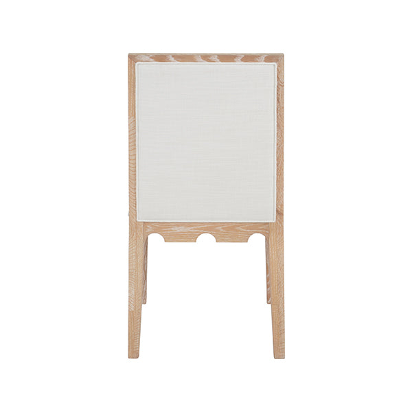 Worlds Away - Lanister Square Back Dining Chair With Decorative Apron in Cerused Oak - LANISTER CO - GreatFurnitureDeal