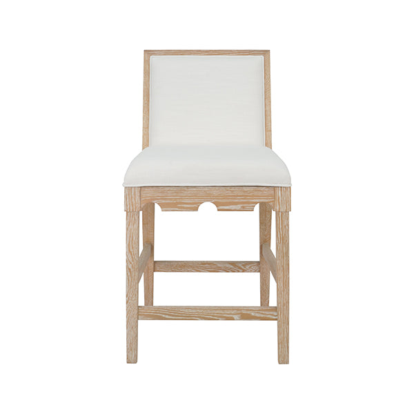 Worlds Away - Lanister Square Back Counter Stool With Decorative Apron in Cerused Oak - LANISTER CS CO - GreatFurnitureDeal