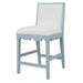 Worlds Away - Lanister Square Back Counter Stool With Decorative Apron in Matte Light Blue Lacquer - LANISTER CS LB - GreatFurnitureDeal
