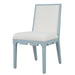 Worlds Away - Lanister Square Back Dining Chair With Decorative Apron In Matte Light Blue Lacquer - LANISTER LB - GreatFurnitureDeal