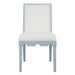 Worlds Away - Lanister Square Back Dining Chair With Decorative Apron In Matte Light Blue Lacquer - LANISTER LB - GreatFurnitureDeal