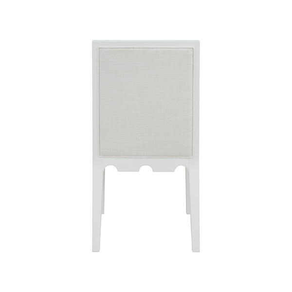 Worlds Away - Lanister Square Back Dining Chair With Decorative Apron In Matte White Lacquer - LANISTER WH - GreatFurnitureDeal