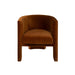 Worlds Away - Lansky Three Leg Fully Upholstered Barrel Chair in Rust Velvet - LANSKY RST - GreatFurnitureDeal