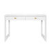 Worlds Away - Larkin Two Drawer Desk With Fluted Detail in Matte White Lacquer - LARKIN WH - GreatFurnitureDeal