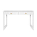 Worlds Away - Larkin Two Drawer Desk With Fluted Detail in Matte White Lacquer - LARKIN WH - GreatFurnitureDeal