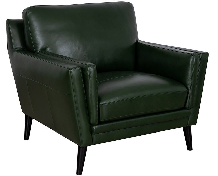 Mariano Italian Leather Furniture - Lauren 3 PC Living Room Set in Bottle Green - LAUREN-BOTTLE GREEN-SLC - GreatFurnitureDeal