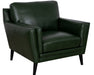 Mariano Italian Leather Furniture - Lauren Chair with Ottoman in Bottle Green - LAUREN-CO - GreatFurnitureDeal
