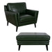 Mariano Italian Leather Furniture - Lauren Chair with Ottoman in Bottle Green - LAUREN-CO - GreatFurnitureDeal