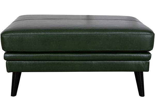 Mariano Italian Leather Furniture - Lauren Chair with Ottoman in Bottle Green - LAUREN-CO - GreatFurnitureDeal