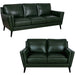 Mariano Italian Leather Furniture - Lauren 2 Piece Living Room Set in Bottle Green - LAUREN-SL - GreatFurnitureDeal