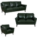 Mariano Italian Leather Furniture - Lauren 3 Piece Living Room Set in Bottle Green - LAUREN-SLC - GreatFurnitureDeal