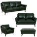 Mariano Italian Leather Furniture - Lauren 4 Piece Living Room Set in Bottle Green - LAUREN-SLCO - GreatFurnitureDeal