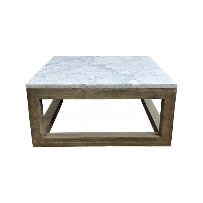 GJ Styles - Square Base Coffee Table W/Marble - LD179-WM - GreatFurnitureDeal
