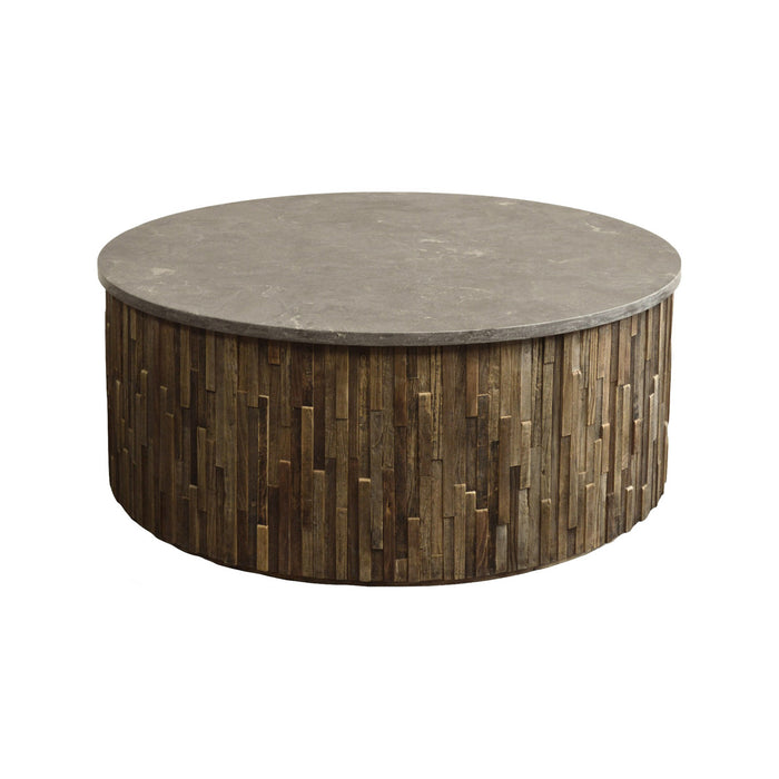 GJ Styles - Coffee Table W/ Rectangle Block In Elm - LD210-NA - GreatFurnitureDeal