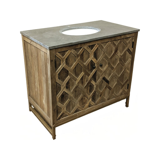GJ Styles - Diamond Embossed Vanity W/Blue Stone - LD280-NA - GreatFurnitureDeal