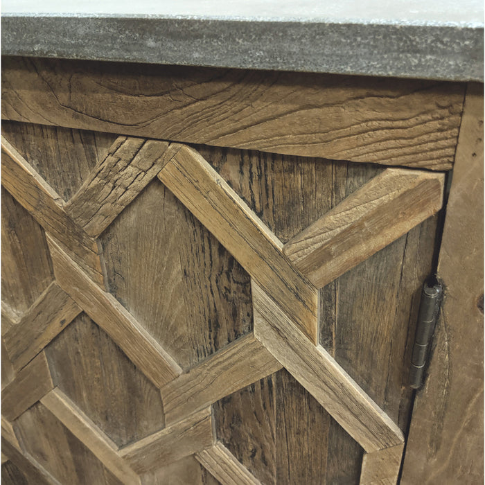 GJ Styles - Diamond Embossed Vanity W/Blue Stone - LD280-NA - GreatFurnitureDeal