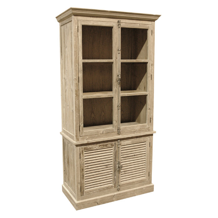 GJ Styles - Bookcase W/ Glazed Top & Plantation Base - LD36-OL - GreatFurnitureDeal