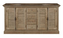 GJ Styles - Double Sink Vanity Louvered Dr Large Washed Cabinet - LD72-OL - GreatFurnitureDeal