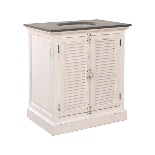 GJ Styles - Small Two Door Louvered Vanity White - LD73-WH - GreatFurnitureDeal