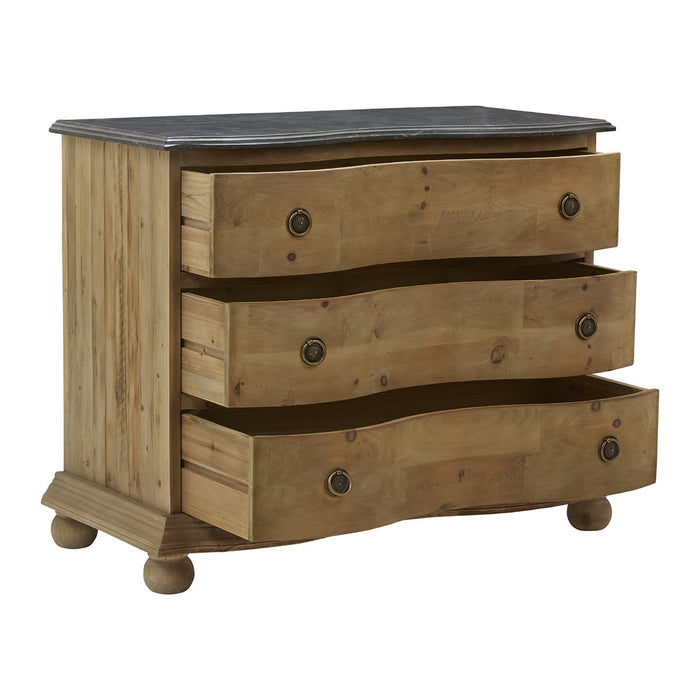 GJ Styles - 3 Drawer Chest With Blue Stone Top - LD78-NA - GreatFurnitureDeal