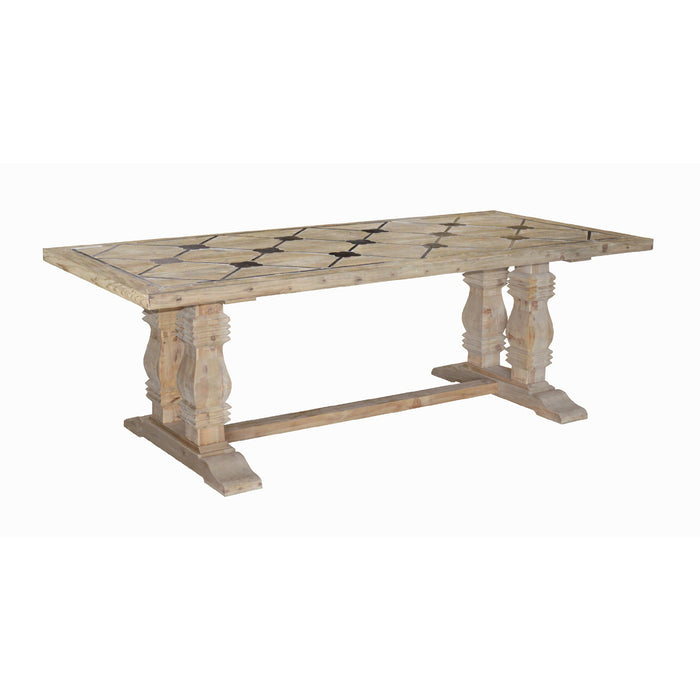 GJ Styles - Pine Dining Table W/ Blue Stone Inset - LD82-NA - GreatFurnitureDeal