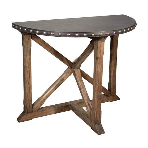 GJ Styles - Half Round Table with Zinc Top - LD97-NA - GreatFurnitureDeal