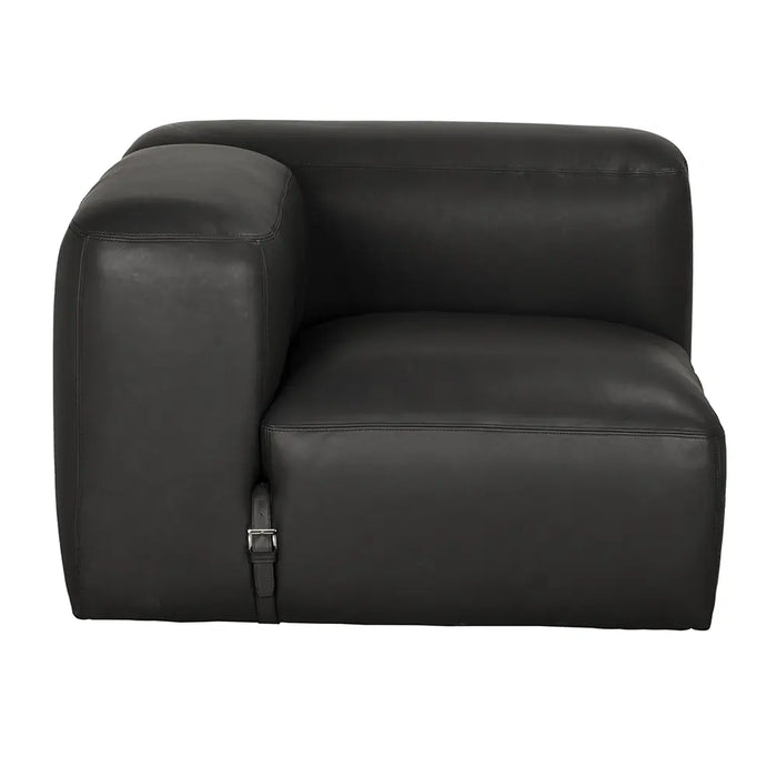 Noir Furniture - Augustus Modular Sofa Left Corne in Black - LEA-AS003A-L - GreatFurnitureDeal