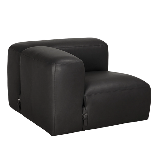 Noir Furniture - Augustus Modular Sofa Left Corne in Black - LEA-AS003A-L - GreatFurnitureDeal