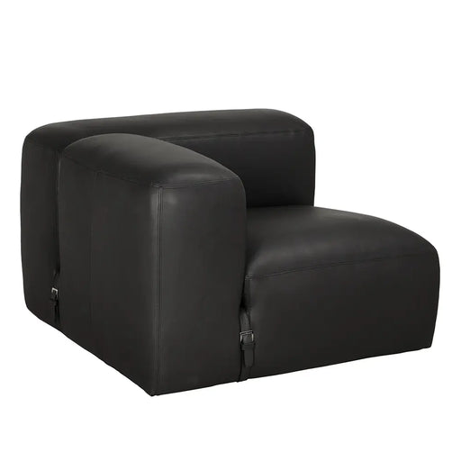 Noir Furniture - Augustus Modular Sofa Left Corne in Black - LEA-AS003A-L - GreatFurnitureDeal